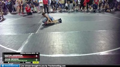 83 lbs Champ. Round 1 - Zayne Benson, Western Colorado Wrestling Club vs Easton Anderson, Nebraska Wrestling Academy