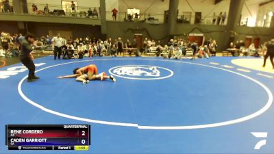 126 lbs Quarterfinal - Rene Cordero, CA vs Caden Garriott, CA