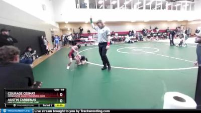 59 lbs Cons. Semi - Courage Cesmat, Snoqualmie Valley Wrestling Club vs Austin Cardenas, Lake Stevens Wrestling Club