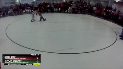 21 lbs Quarterfinal - Khylar Stewart, Midwest Destroyers Wrestling Club vs Jetta Sapp, Hawks Wrestling Club (Lincoln)