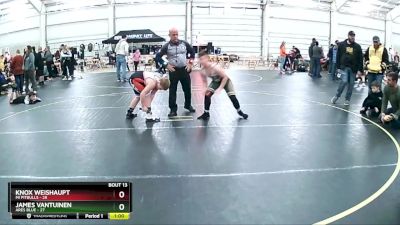 115 lbs Round 5 (6 Team) - James VanTuinen, Ares Blue vs Knox Weishaupt, Mi Pitbulls