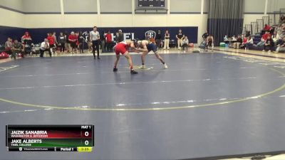 141 lbs Semifinal - Jaizik Sanabria, Washington & Jefferson vs Jake Alberts, Thiel College