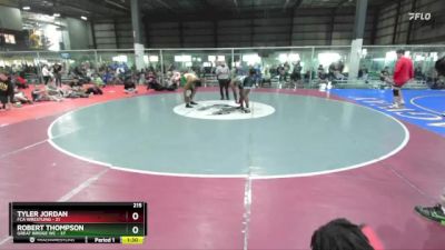 215 lbs Semis (4 Team) - Robert Thompson, GREAT BRIDGE WC vs Tyler Jordan, FCA WRESTLING