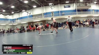 285 lbs Cons. Round 4 - Kelly Marten, Carthage College vs Alex Diaz, North Central