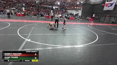 95 lbs Champ. Round 2 - Everett Wachter, Oregon Youth Wrestling vs Ryder Yeager, Cadott