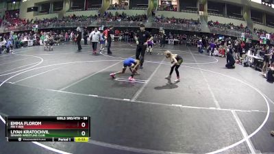 58 lbs Champ. Round 1 - Liyah Kratochvil, Seward Wrestling Club vs Emma Florom, Pin 4 Win