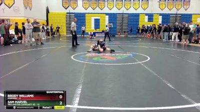 132 lbs Quarterfinals (8 Team) - Brody Williams, Harmony vs Sam Marvel, Wellington Community Hs