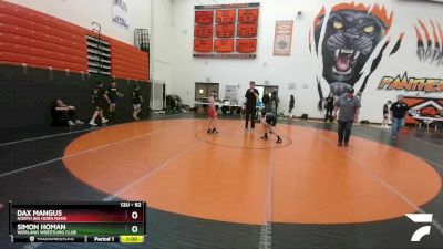 92 lbs Quarterfinal - Simon Homan, Worland Wrestling Club vs Dax Mangus, North Big Horn Rams