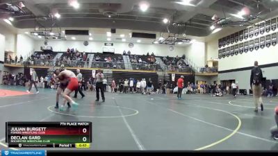 160 lbs 7th Place Match - Declan Gard, Rochester Wrestling Club vs Julian Burgett, Fishers Wrestling Club