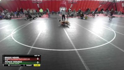 126 lbs Quarterfinal - Briggs Weigel, Belmont-Platteville Youth Wrestling Club vs Patrick Skrundz, B.A.M. Training Center