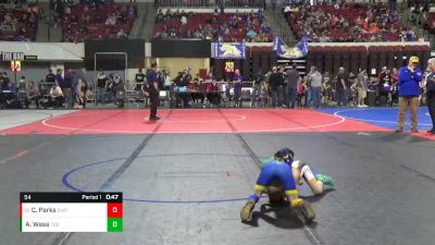 54 lbs Cons. Round 4 - Chase Parks, Sheridan Wrestling Club vs Atticus Wass, Touch Of Gold