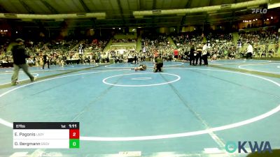 67 lbs Round Of 16 - Elijah Pagonis, Lady Outlaw Wrestling Academy vs Dax Bergmann, Grove Takedown Club