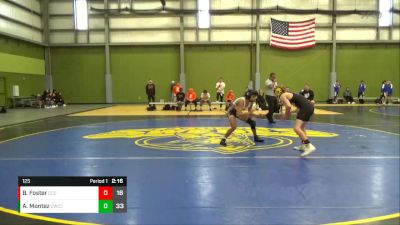 125 lbs Finals (2 Team) - Ayden Montez, Cowley Community College vs Brady Foster, Cloud Community College