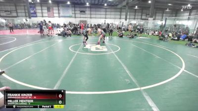 132 lbs Round 3 (4 Team) - Frankie Kinzer, SHENANDOAH VALLEY WC vs Miller Menteer, GRAPPLERS GARAGE