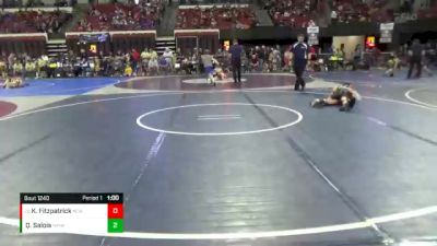 100 lbs Champ. Round 2 - Kroy Fitzpatrick, Killdeer Cowboy Wrestling vs Quinn Salois, North Montana Wrestling Club