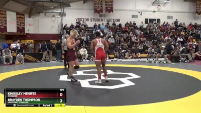 190 lbs Quarterfinal - Brayden Thompson, Lockport Township vs Kingsley Menifee, Fauquier