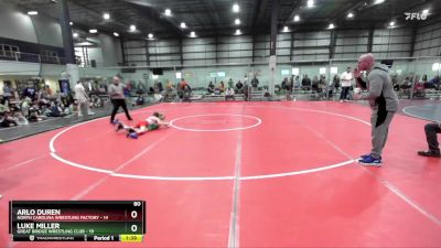 80 lbs Round 1 (6 Team) - Arlo Duren, NORTH CAROLINA WRESTLING FACTORY vs Luke Miller, GREAT BRIDGE WRESTLING CLUB