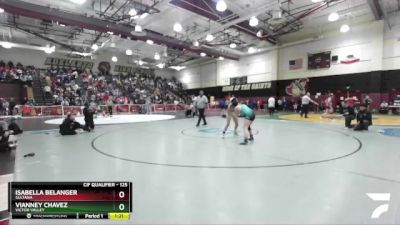 125 lbs Quarterfinal - Vianney Chavez, Victor Valley vs Isabella Belanger, Sultana