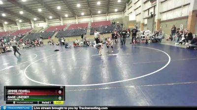 71 lbs Placement (16 Team) - Jimmie Fewell, Crooks County vs Gage Lindsey, Utah Green