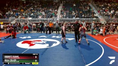 120 lbs Quarterfinal - Beau Miller, Casper Wrestling Club vs Merritt Evans, Riverton USA Wrestling