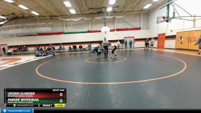 115 lbs Cons. Round 3 - Jayden Olheiser, Riverton Middle School vs Parker Whitehead, Worland Middle School