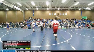 285 lbs Semifinal - Jonathan Herring, Champions Wrestling Club vs Kaydon Franson, Fremont Wrestling Club