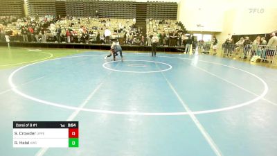 87-J lbs Consi Of 8 #1 - Seamus Crowder, UpperTownship vs Ryan Halal, Kenilworth Wrestling Club