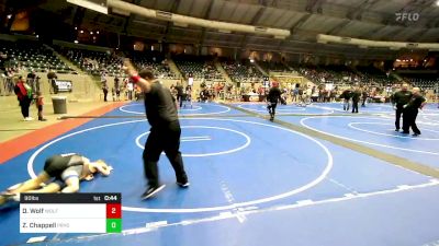 90 lbs Rr Rnd 5 - Denver Wolf, Wolfpak Wrestling vs Zayne Chappell, Pryor Tigers