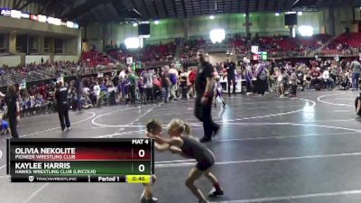 44-46 lbs Quarterfinal - Olivia Nekolite, Pioneer Wrestling Club vs Kaylee Harris, Hawks Wrestling Club (Lincoln)