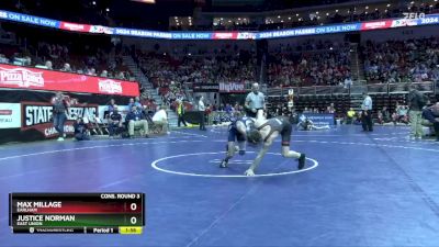 1A-106 lbs Cons. Round 3 - Max Millage, Earlham vs Justice Norman, East Union