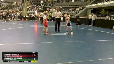 80 lbs Quarterfinal - Brandt Backer, Sutherland Youth Wrestling vs Harrison Pflaster, Elkhorn Wrestling