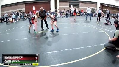 82 lbs Round 1 (4 Team) - Xaver Dennewitz, Contenders WA Blue vs Averie Olvera, Ares Red