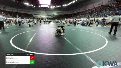 46 lbs Round Of 32 - Desmond Smith, Jenks Trojan Wrestling Club vs Kyson Copelin, Newkirk Takedown