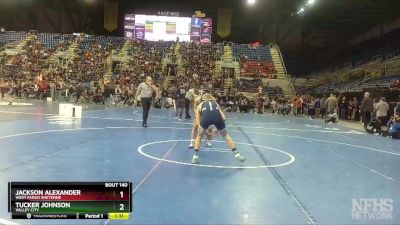 132 lbs Quarterfinal - Jackson Alexander, West Fargo Sheyenne vs Tucker Johnson, Valley City