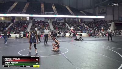 100 lbs Quarterfinal - Kaira Acosta, Juic3 Acad3my vs Peyton Wesley, Smoky Valley