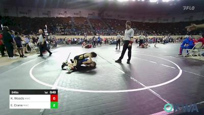 84 lbs Consi Of 8 #2 - Kashdyn Woods, Woodland Wrestling Club vs Elijah Crane, Midwest City Bombers