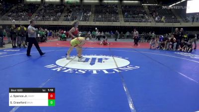 130 lbs Quarterfinal - Johnny Spence Jr., Marydei vs Seth Crawford, Brunswick