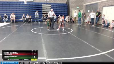 43 lbs Quarterfinal - Dyrk Santana, 208 Badgers vs Nico Zamago, Lil Mavs