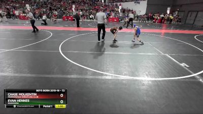 72 lbs Cons. Round 2 - Evan Hennes, Kaukauna vs Chase Molkentin, Mukwonago Wrestling Club