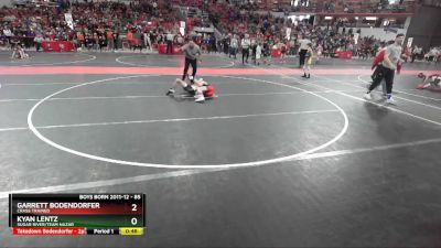 85 lbs Cons. Round 4 - Kyan Lentz, Sugar River/Team Nazar vs Garrett Bodendorfer, Crass Trained