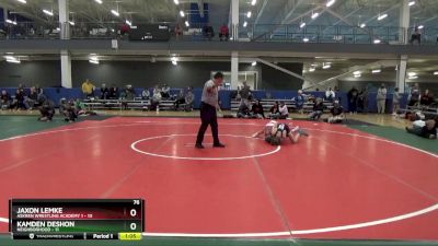 76 lbs Round 3 (16 Team) - Jaxon Lemke, Askren Wrestling Academy 1 vs Kamden Deshon, Neighborhood