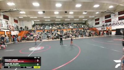 53 lbs Champ. Round 2 - Hadlee Allen, Powell Wrestling Club vs Halen Lahoe, Thermopolis Wrestling Club