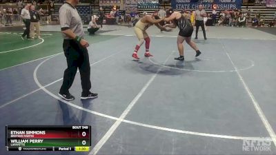 D 1 285 lbs Semifinal - Ethan Simmons, Brother Martin vs William Perry, Lafayette