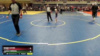 50 lbs 1st Place Match - Ryder Sather, St. Peter vs Jaxon Cardinal, K-M