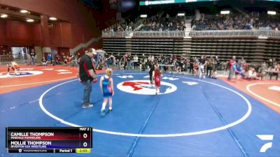 49-53 lbs Round 3 - Camille Thompson, Pinedale Pummelers vs Mollie Thompson, Riverton USA Wrestling