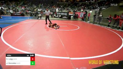 40 lbs Round Of 16 - Kayde Legg, Barnsdall Youth Wrestling vs Jerrick Gonzalez, Hugoton Wrestling Club