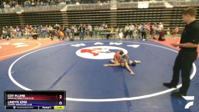 77 lbs Quarterfinal - Coy Plumb, Douglas Wrestling Club vs Lindyn King, Casper Wrestling Club