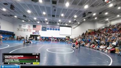 115 lbs Champ. Round 1 - Colton Carpenter, Johnson Junior High vs Preston Thar, Douglas Middle School