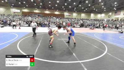 175 lbs 5th Place - Emiliano De La Torre, Sparks Wrestling vs Damian Porter, PorterHouse