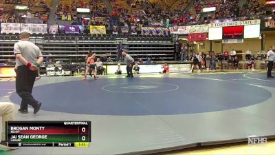 106 lbs Quarterfinal - Brogan Monty, Beloit vs Jai Sean George, Larned